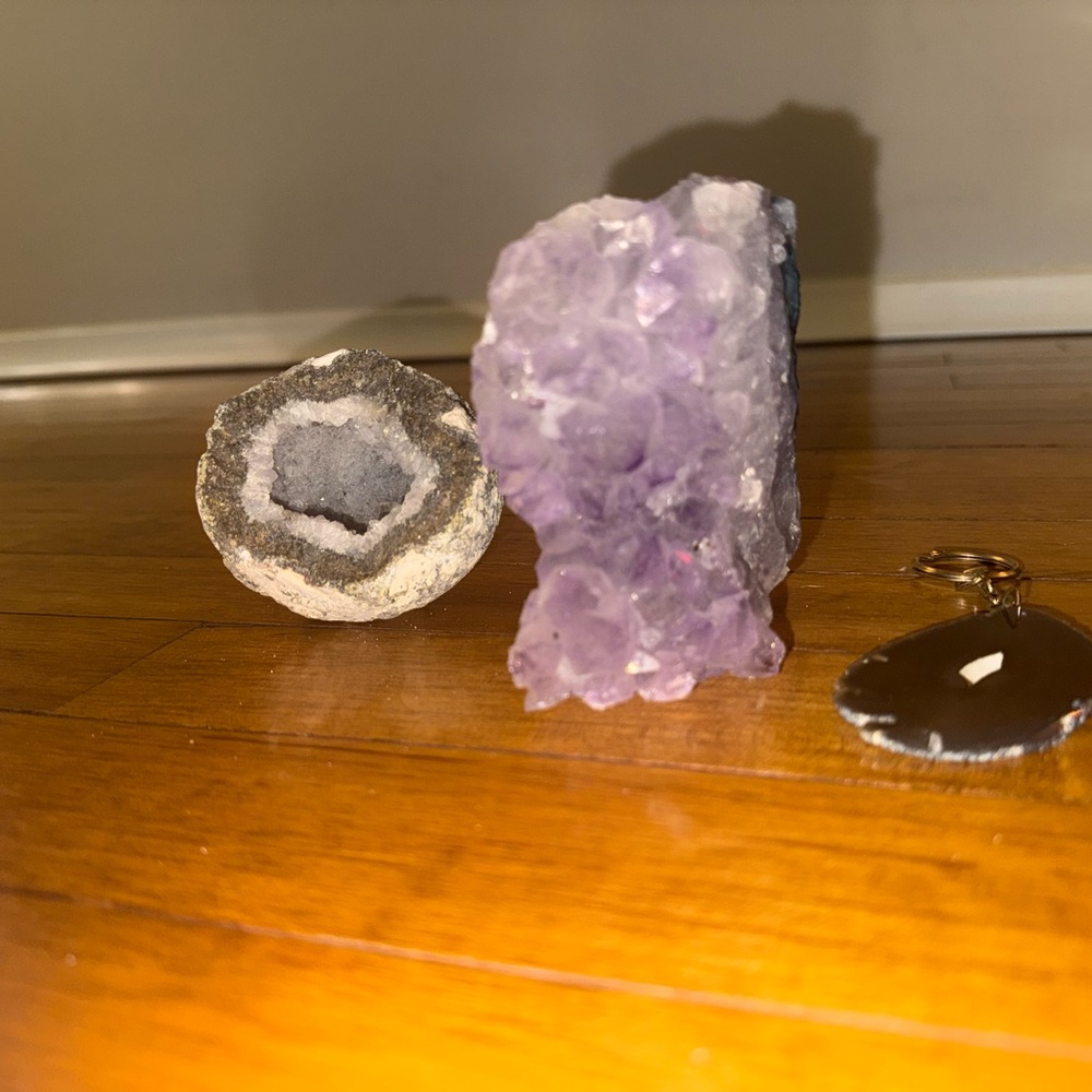 Amethyst, Geode, and Keychain Set
